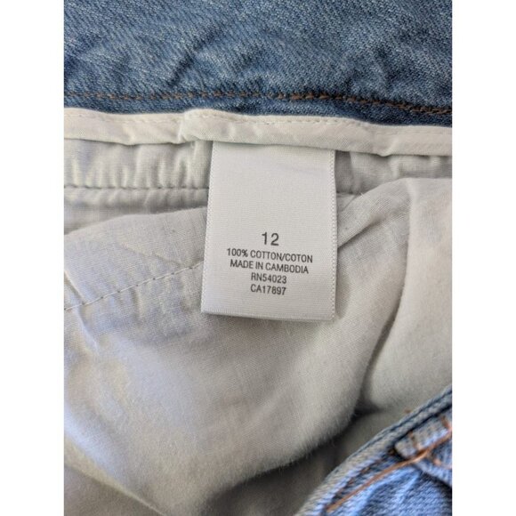 Old Navy Denim Maxi Skirt Women's Size 12 Y2K Grunge Boho Western Ultra Low Rise - Picture 6 of 8